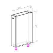 Нижняя база 720х480х150 без полки + бутылочница с доводчиком